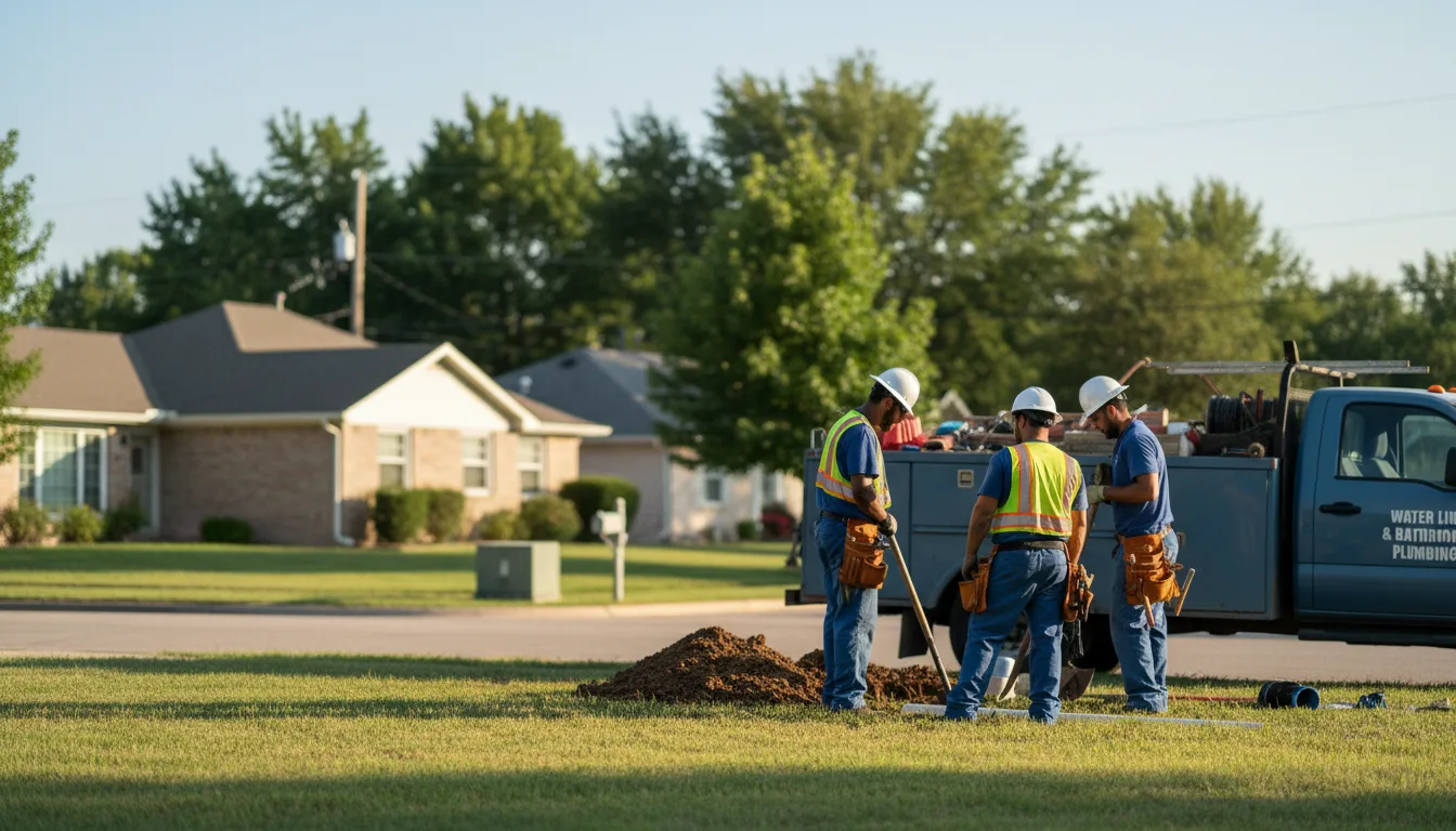 Residential water line and bathroom plumbing service in Fairfax, OK